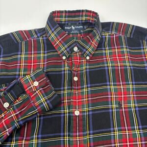 Ralph Lauren Large Multicolor Plaid Long Sleeve Button Down Light Flannel Shirt